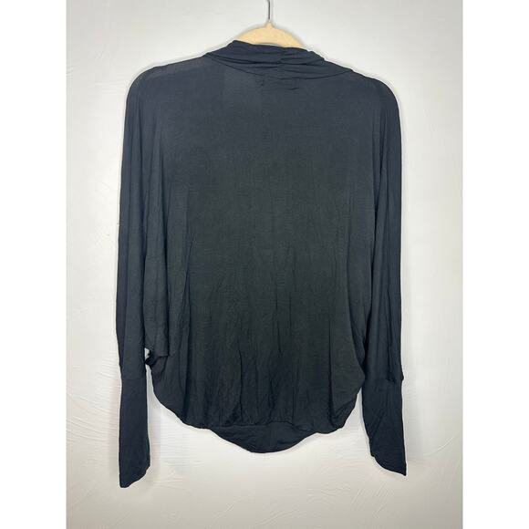 PrAna Foundation Munra Wrap Cardigan Women's Small Black Athletic Modal NWOT - Picture 2 of 4